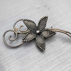 Bernhard Meldahl brooch Norwegian 830s Norway vintage sterling silver pin Scandinavian Flower jewelry