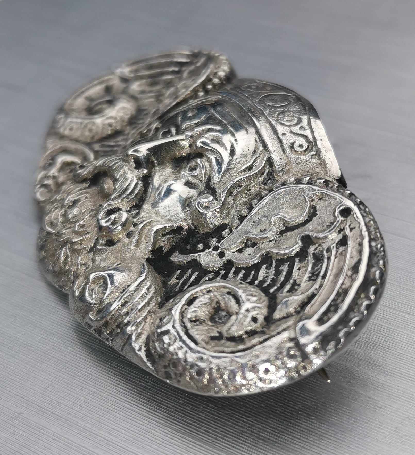 Henrik Moller Trondheim Norway Rare Antique Silver 830 Brooch