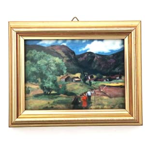Porsgrund Porseleinfabriek vtg foto's Noorwegen ingelijste kunsttegel Nikolai Astrup