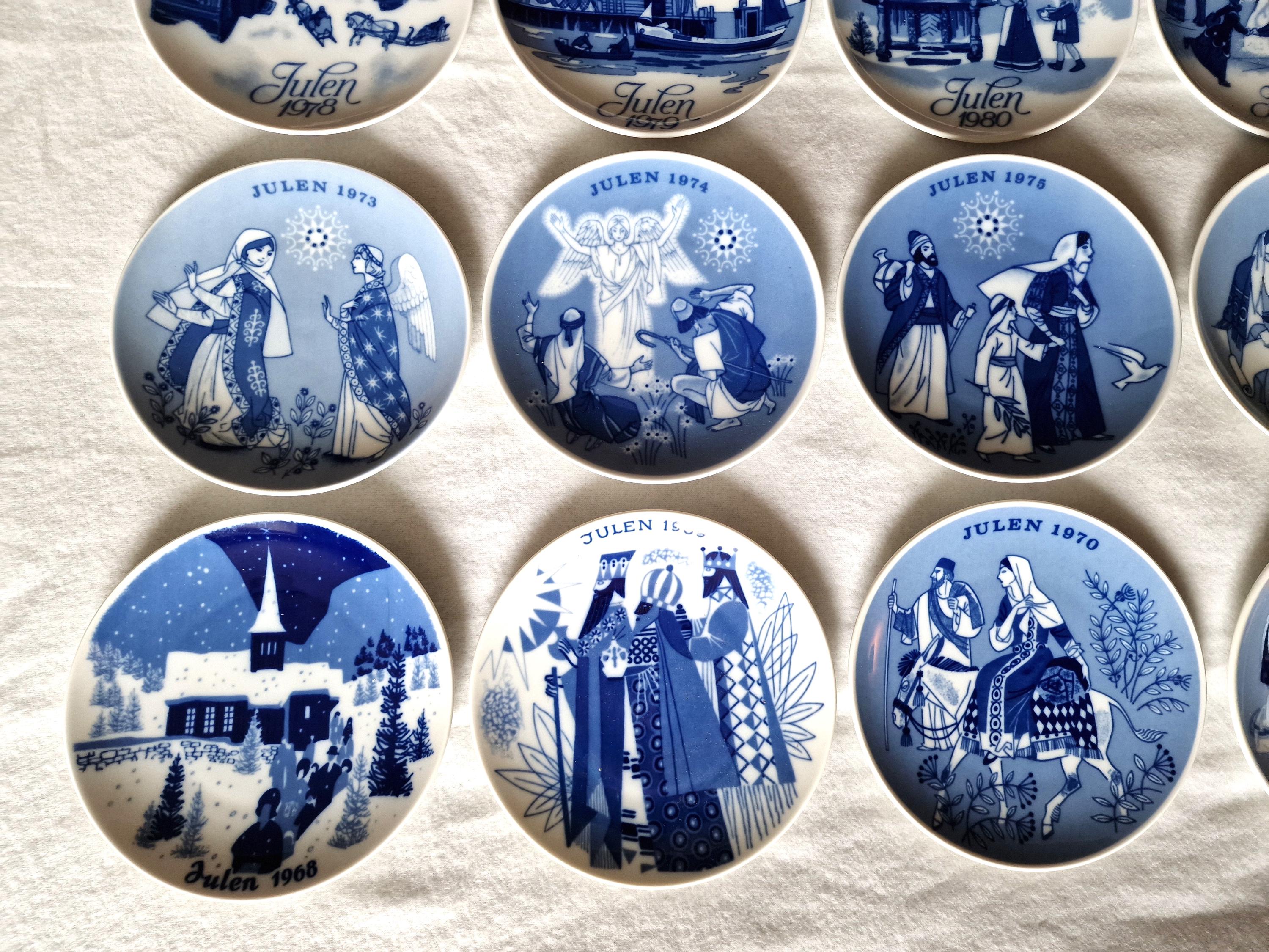 Complete Porsgrund Norway Christmas Plate Collection 1968–1987