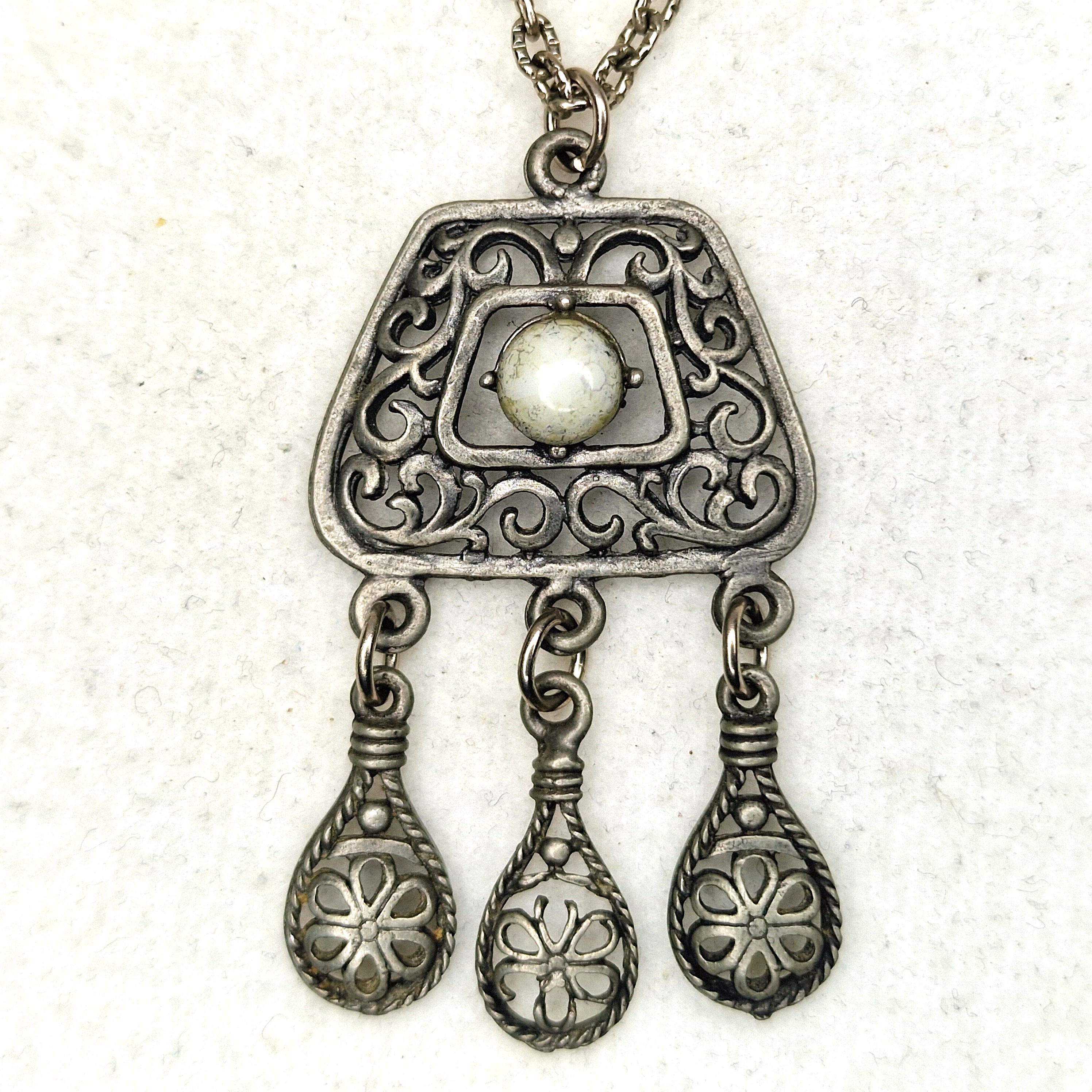 1970’s made in Norway　pansy pendant Vintage 1970's made in Norway silver enamel blue pansy