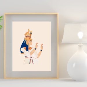 Arte mural imprimible del Antiguo Egipto, arte mural egipcio vintage, póster de la Reina del Antiguo Egipto, ilustración de una mujer egipcia, arte de una diosa egipcia