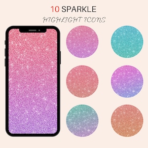 Purple Glitter Instagram Icon | Insta Highlight Cover Sparkle | Shiny IG cover | Gradient Glitter Cover | Colourful Insta Story Icons
