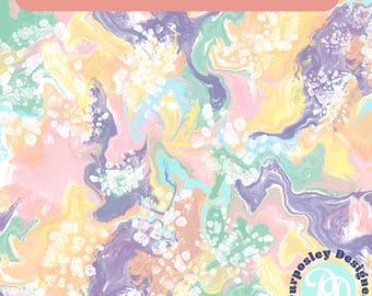 Ensemble de deux modèles de peinture pastel pour sublimation, papiers peints, impression, modèles sans couture, PNG - Pâques, printemps,