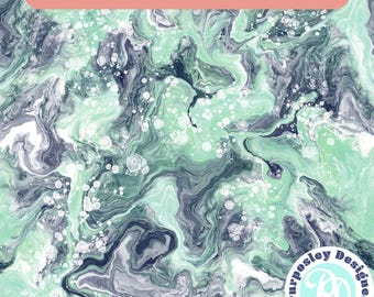 Peinture bleu marine et menthe pour motif transparent - lot de deux fichiers pour sublimation, papiers peints, impression, modèles sans couture, PNG