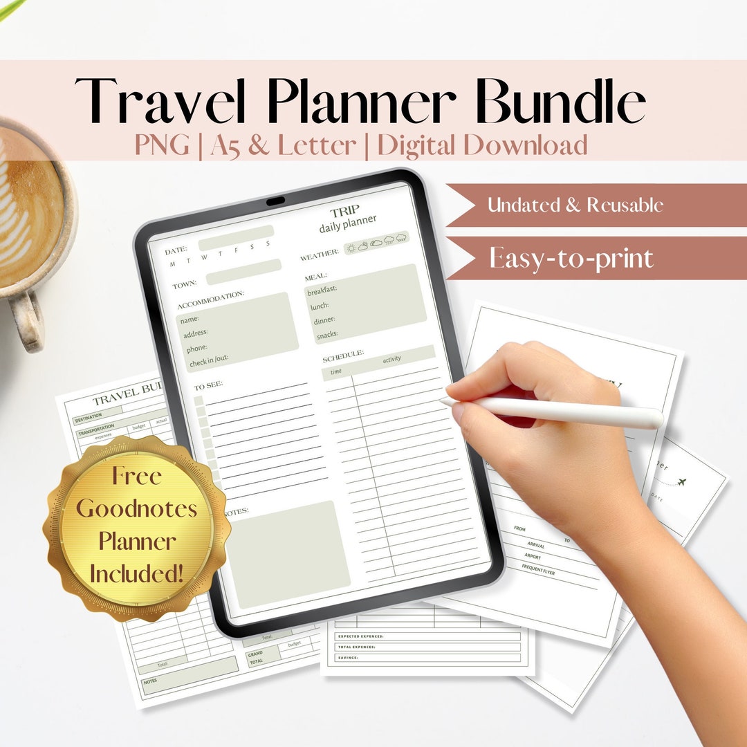 Travel Planner Bundle, Printable Adventure Trip Organizer, Holiday ...
