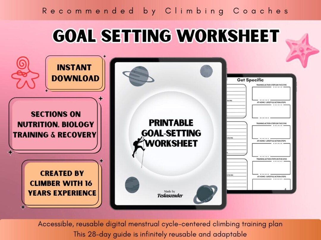 Climbing Goal-setting Worksheet | Rock Climbing Project Planner ...
