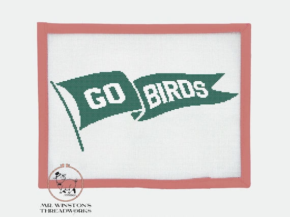 Philadelphia Football Go Birds Pennant Cross-stitch Pattern