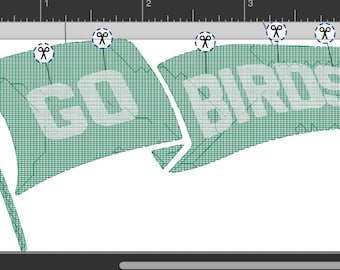 Fichier PES et DST de broderie fanion Go Birds de football de Philadelphie
