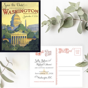 Cartolina d'epoca di Washington DC Salva la data