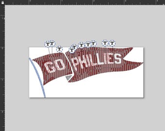 Archivo PES y DST para bordado a máquina del banderín de los Philadelphia Phillies