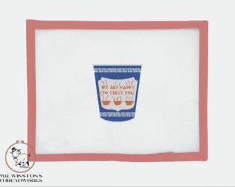 NYC Greek Diner Cup Cross-Stitch Pattern
