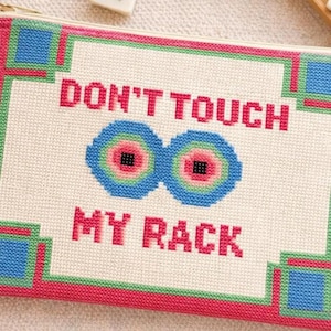 Don't Touch My Rack Mahjong Needlepoint Cross Stitch Pattern Pillow or Pouch