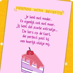 Friends with benefits - kers op de taart - postkaart