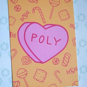 POLY heart candy postkaart