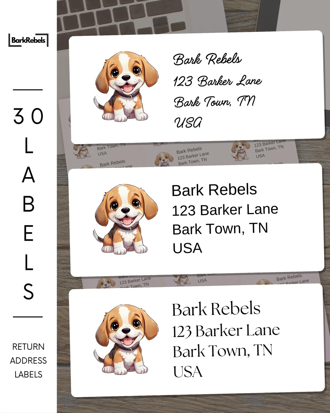 Beagle Return Address Labels – Personalized Dog Lover Mail Stickers ...