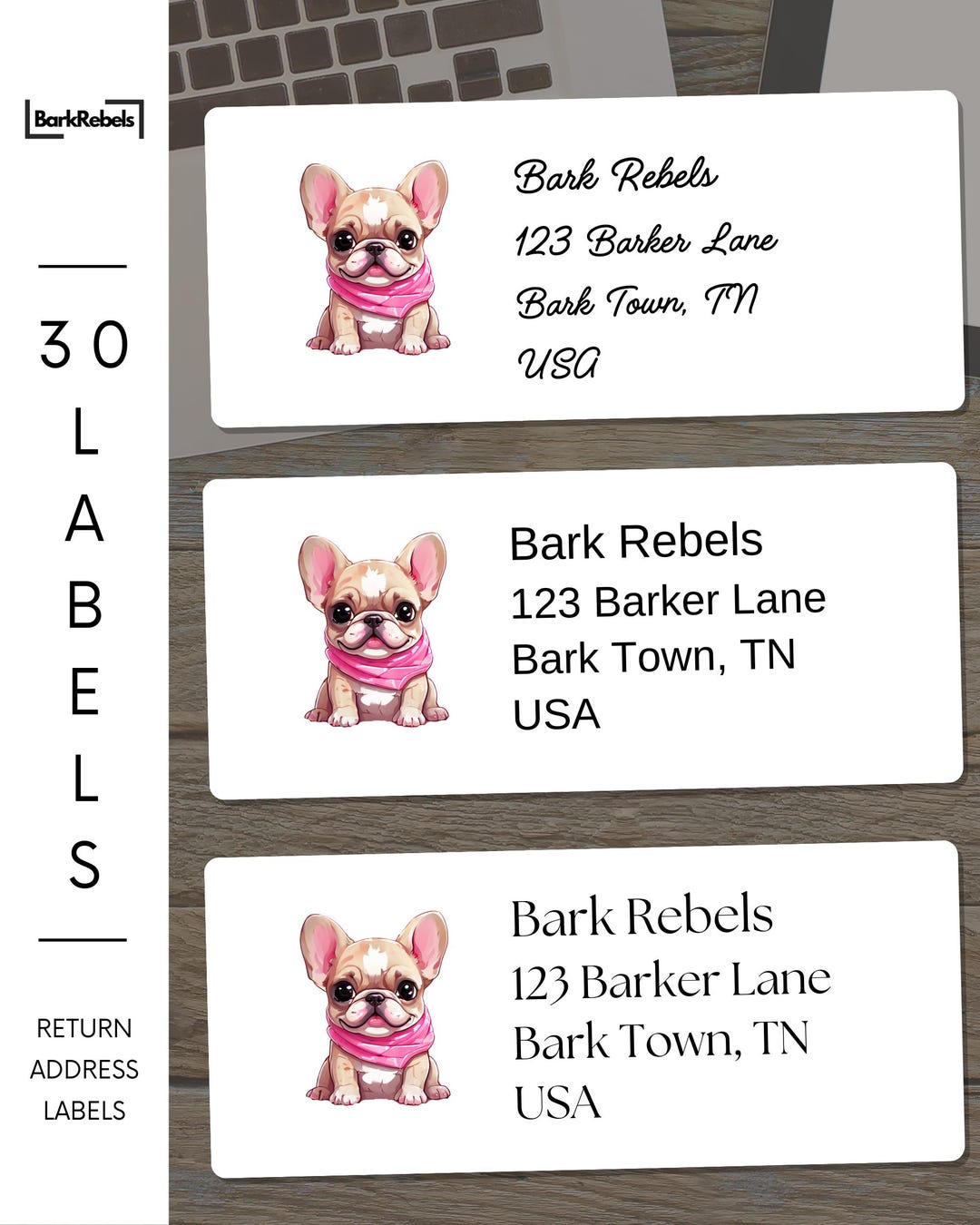 French Bulldog Return Address Labels – Personalized Frenchie Dog Lover ...