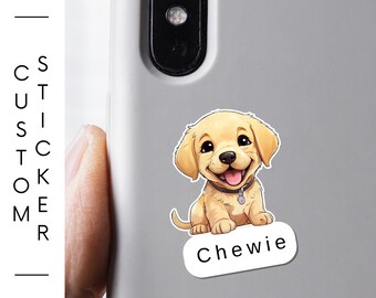 Custom yellow lab sticker 1.5 or 3 inch puppy stickers Water-Resistant, Scratch-Resistant Dog Lover Gift labrador retriever labrador sticker