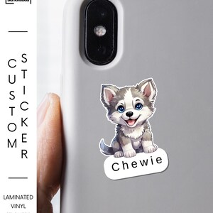 Custom husky stickers Laminated Vinyl – 1.5 or 3 inch Siberian husky puppy sticker Water-Resistant stickers Dog Lover Gift