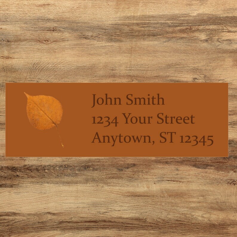 Linden Tree Leaf Sticker for Envelope Addressing, Autumn Return Address