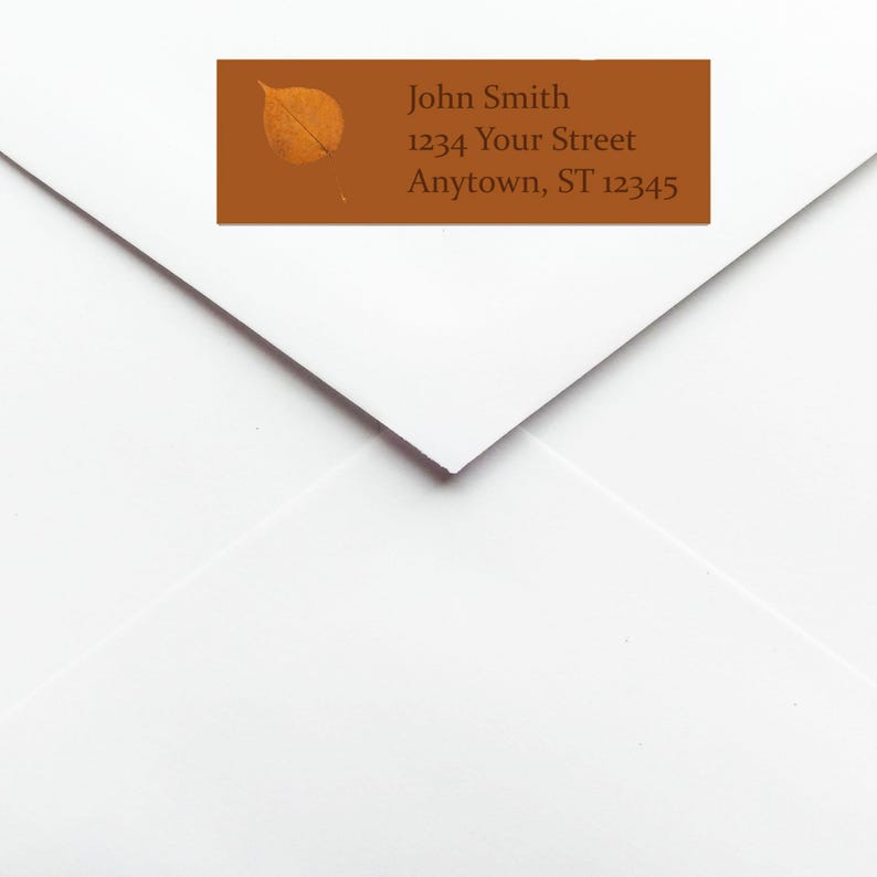 Linden Tree Leaf Sticker for Envelope Addressing, Autumn Return Address