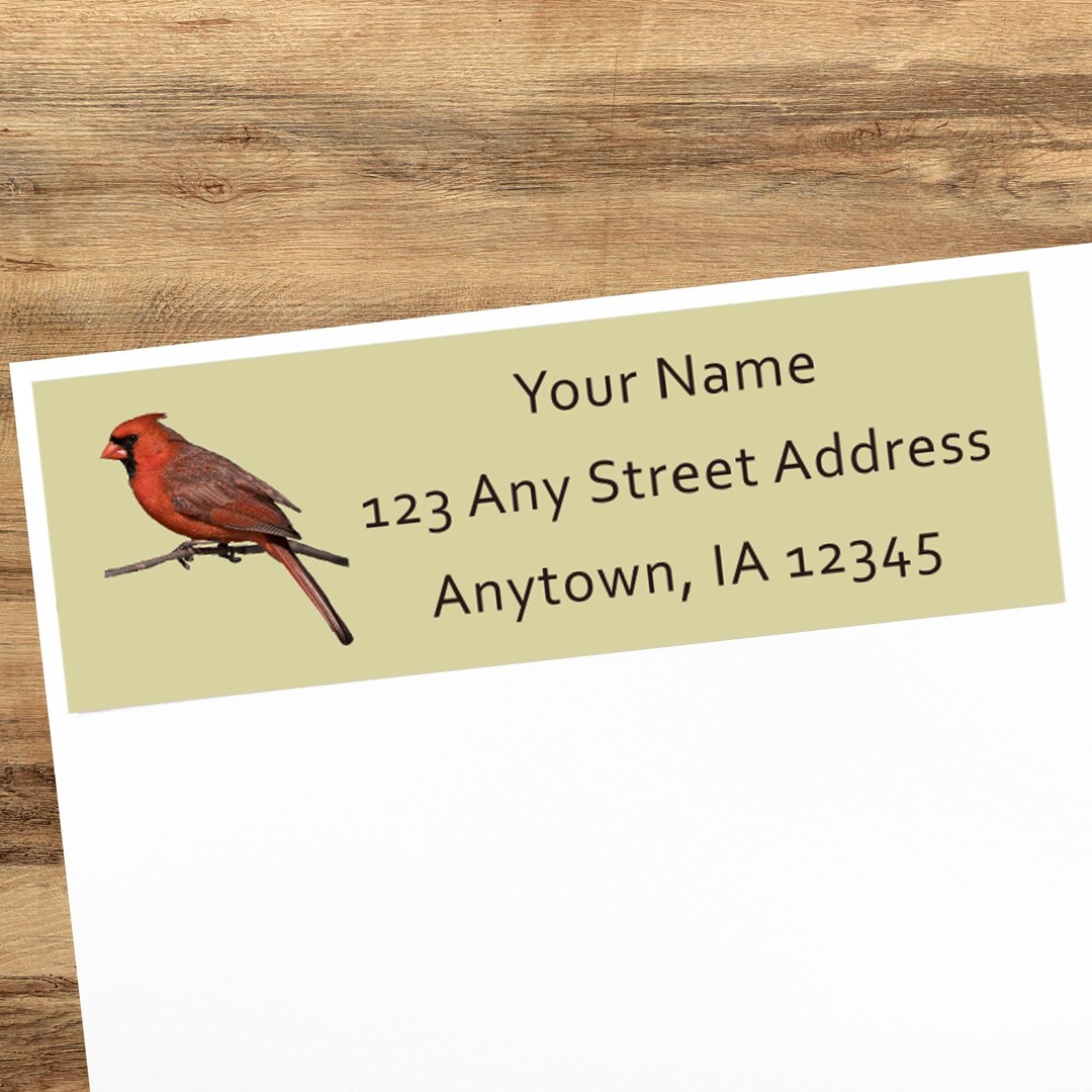 Cardinal Address Labels Design, Bird Address Labels Personalized ...