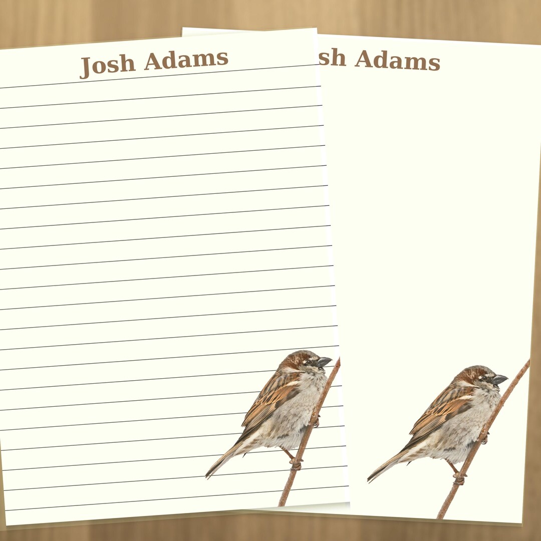 House Sparrow Bird Writing Paper Letters, Notebook Paper Stationary ...