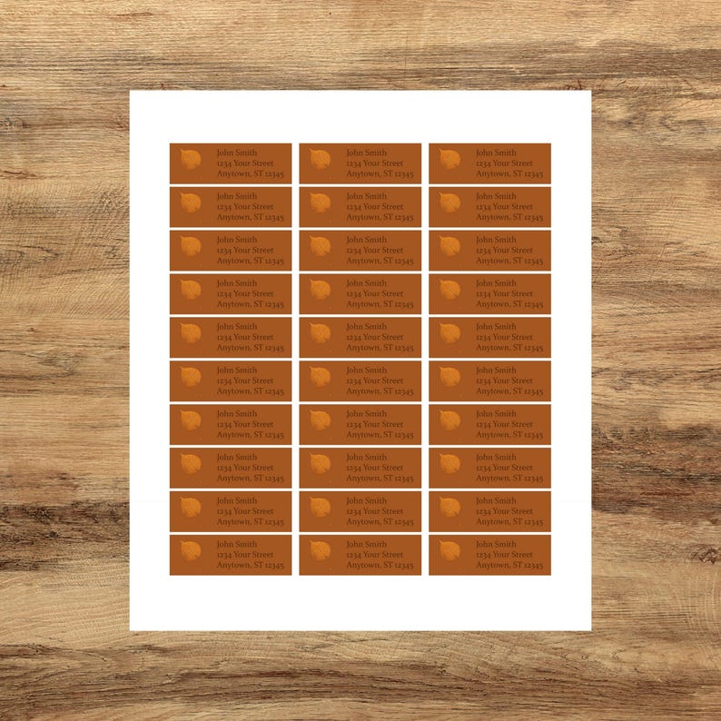 Linden Tree Leaf Sticker for Envelope Addressing, Autumn Return Address