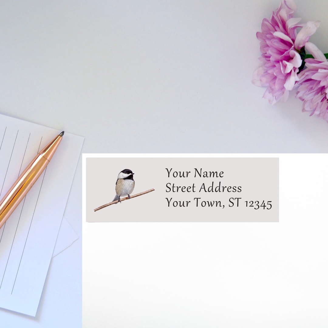 Chick Address Labels Chickadee Address Labels Bird, Custom Return Address Labels Stickers ...