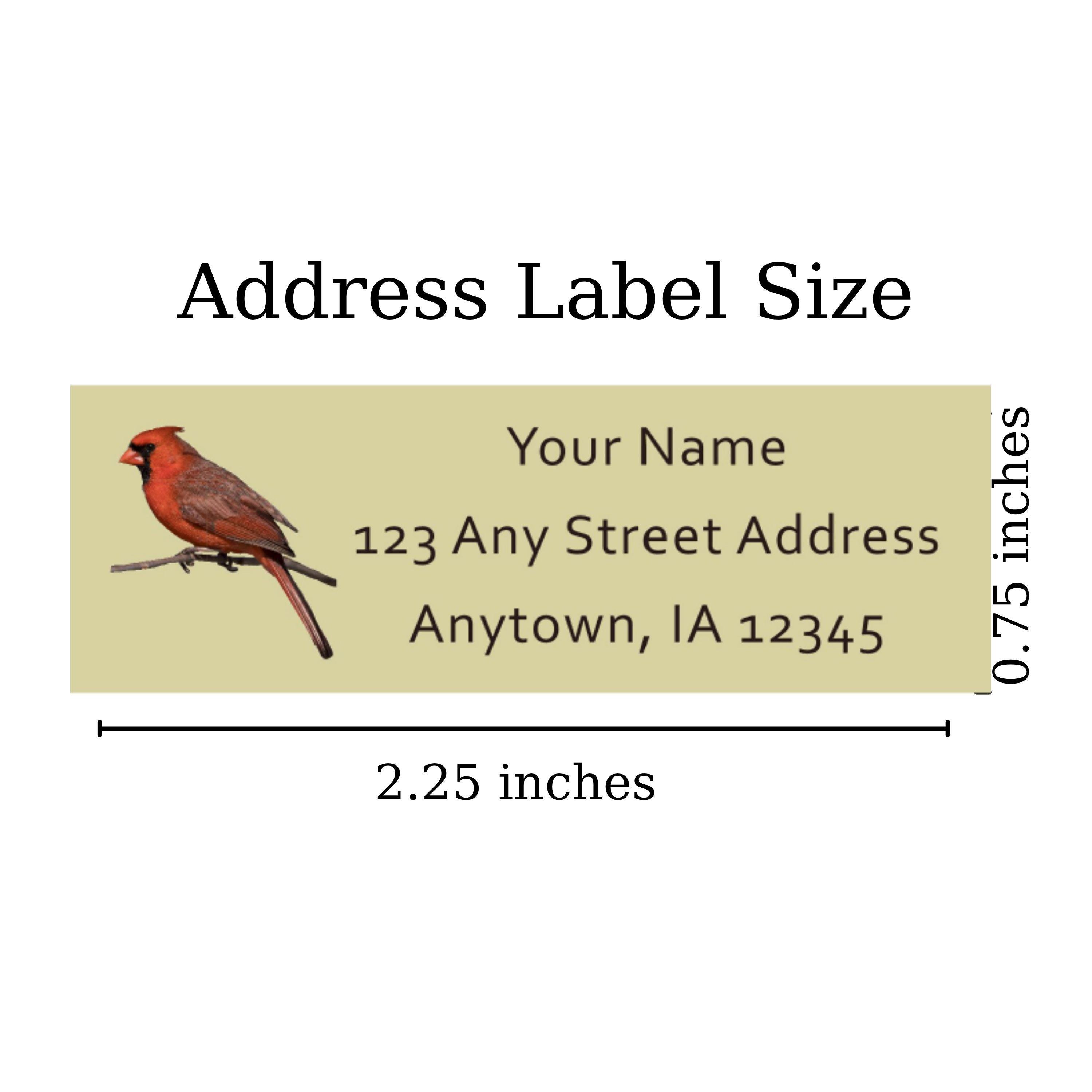 Cardinal Address Labels Design, Bird Address Labels Personalized ...