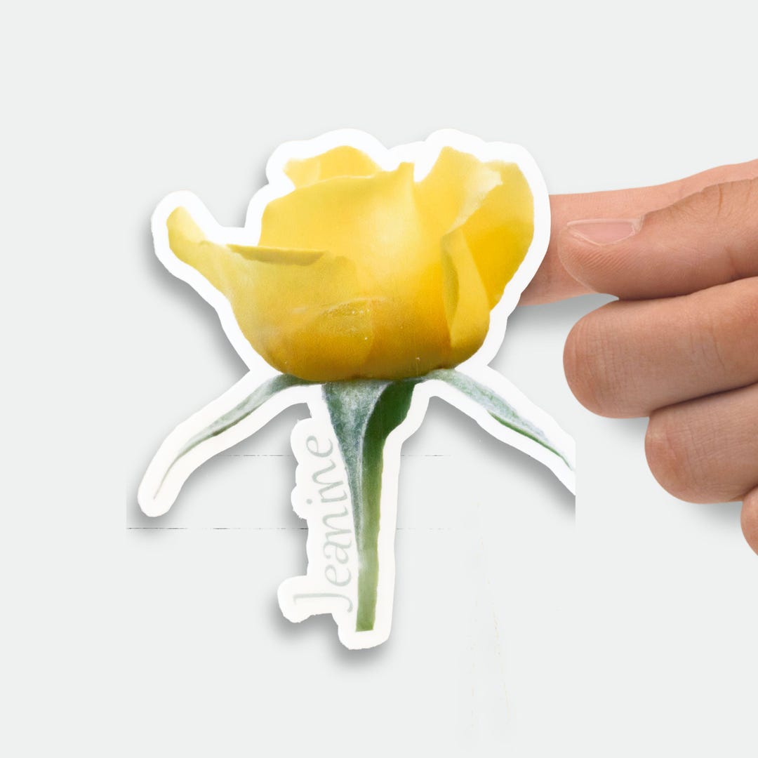 Yellow Rose Sticker Waterproof, Yellow Rose of Texas Sticker, Rose ...