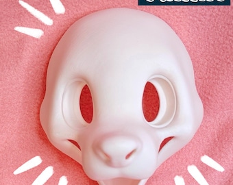 Kemono Puppy Fursuit Head Base, 3D Printed PLA, Customizable HQ Base for Costumes, Fursuits, Cosplay & Mascots