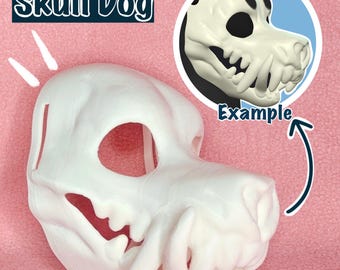 Skull Dog Fursuit Head Base / 3D Printed in PLA / Customizable Options /  HQ Head base for costumes, fursuits, mascots, cosplay