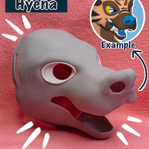 Hyena Fursuit Head Base / 3D Printed in PLA / Customizable Options /  HQ Head base for costumes, fursuits, mascots, cosplay