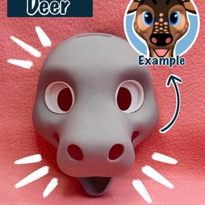 Deer Fursuit Head Base / 3D Printed in PLA / Customizable Options /  HQ Head base for costumes, fursuits, mascots, cosplay