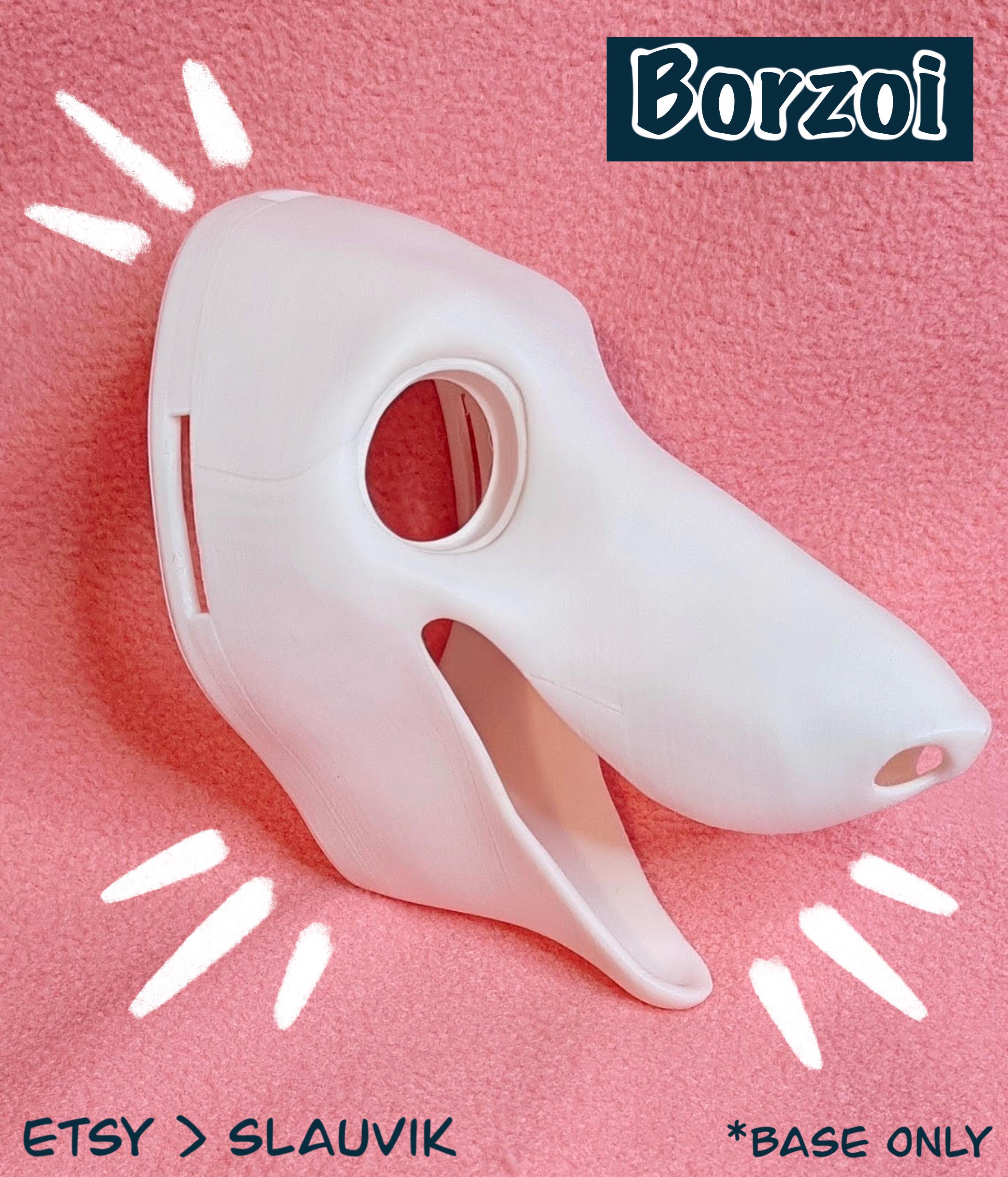 Borzoi Fursuit Head Base / 3D Printed in PLA / Customizable Options /  HQ Head base for costumes, fursuits, mascots, cosplay