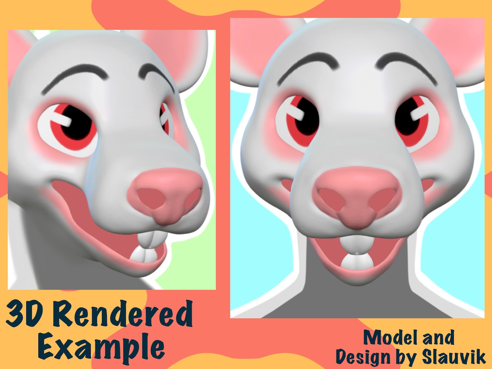 Mouse Rat Base Rat Mouse Rodent Fursuit Head Base, 3D Printed PLA, Customizable HQ ...