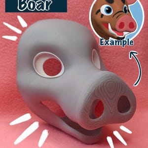 Boar Pig Fursuit Head Base / 3D Printed in PLA / Customizable Options /  HQ Head base for costumes, fursuits, mascots, cosplay