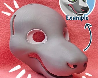 Wolf Fursuit Head Base, 3D Printed PLA, Customizable HQ Base for Costumes, Fursuits, Cosplay & Mascots