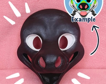 Happy Dog Fursuit Head Base, 3D Printed PLA, Customizable HQ Base for Costumes, Fursuits, Cosplay & Mascots