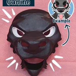 Grumpy Canine V1 Fursuit Head Base, 3D Printed PLA, Customizable HQ Base for Costumes, Fursuits, Cosplay & Mascots