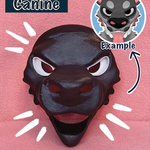 Grumpy Dog Canine Fursuit Head Base V2 / 3D Printed in PLA / Customizable Options /  HQ Head base for costumes, fursuits, mascots, cosplay