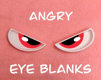 Angry Fursuit Eye Blanks &quot;Follow me&quot; / 3D Printed in PLA / Custom Sizes / HQ print for costumes, fursuits, mascots, cosplay