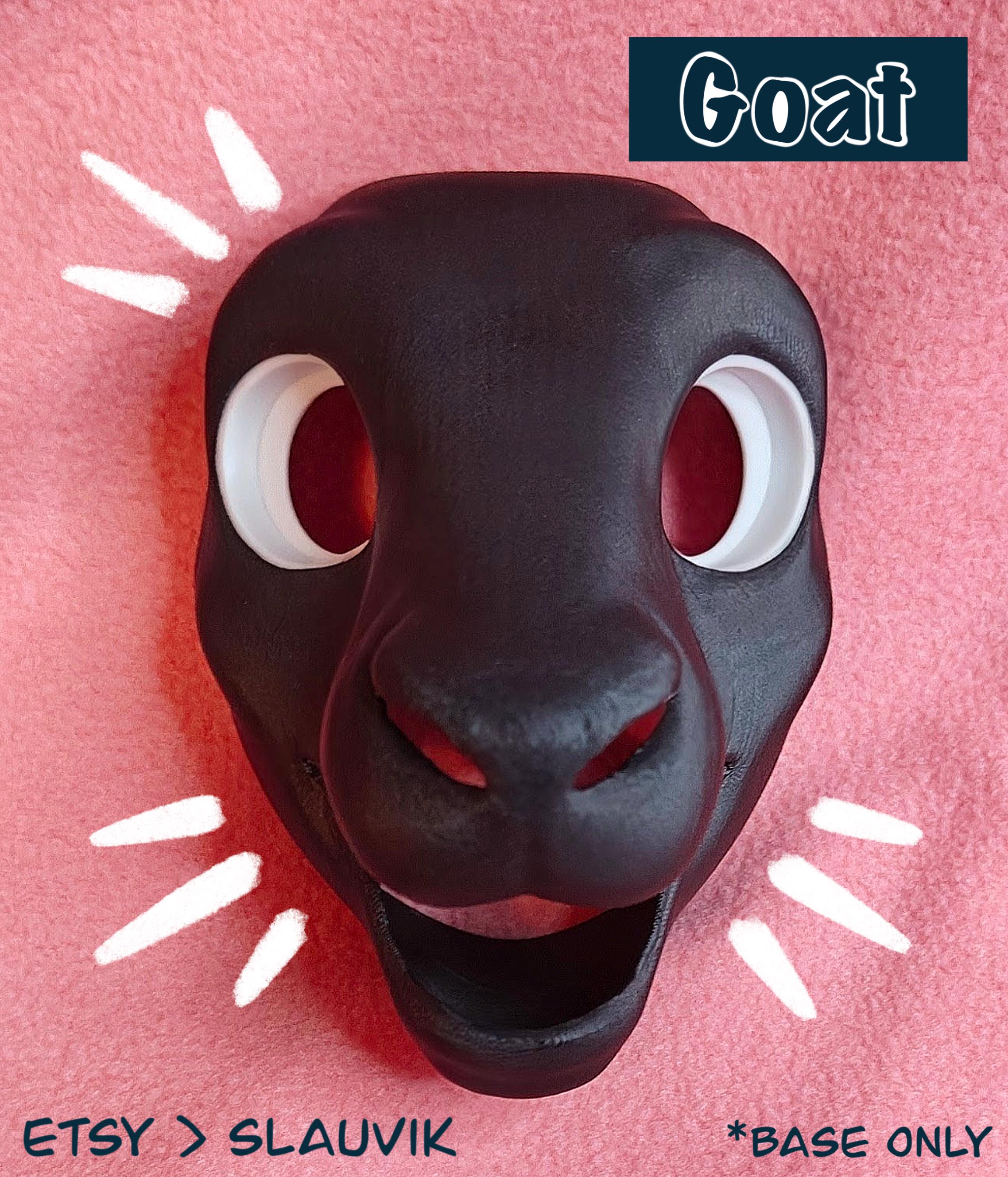 Goat Fursuit Head Base / 3D Printed in PLA / Customizable Options /  HQ Head base for costumes, fursuits, mascots, cosplay