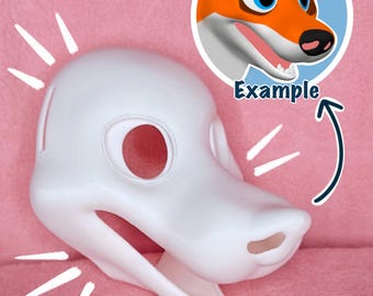 Fox Fursuit Head Base, 3D Printed PLA, Customizable HQ Base for Costumes, Fursuits, Cosplay & Mascots