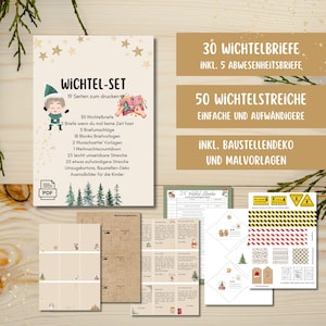 Set completo de Papá Noel secreto PDF | 30 cartas de Secret Santa para imprimir, 50 bromas de Secret Santa, accesorios de Secret Santa, sobres, páginas para colorear, cajas de mudanza