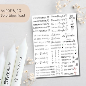 PDF template for candles I trifle | Souvenirs I candle tattoo stick candles water slide film | Print template candle foil | gift idea