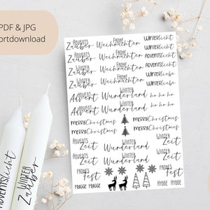 PDF template for candles I Christmas | Souvenir I Candle tattoo stick candles water slide film | Print template DIY | Gift idea