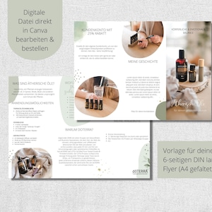Canva Flyer Design Leaves | Doterra Flyer Template for New Customers | Essential Oils Flyer as PDF Template | editable | doTERRA Consultant