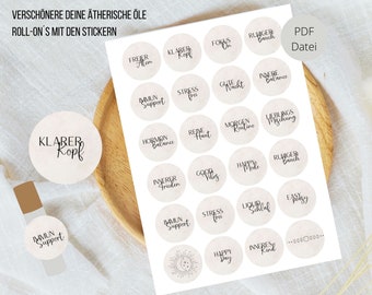PDF Template for ROLL-ON I Gift Essential Oils Roller I doTERRA Consultant | Aroma Consultant | Aromatherapy | Scooter craft labels
